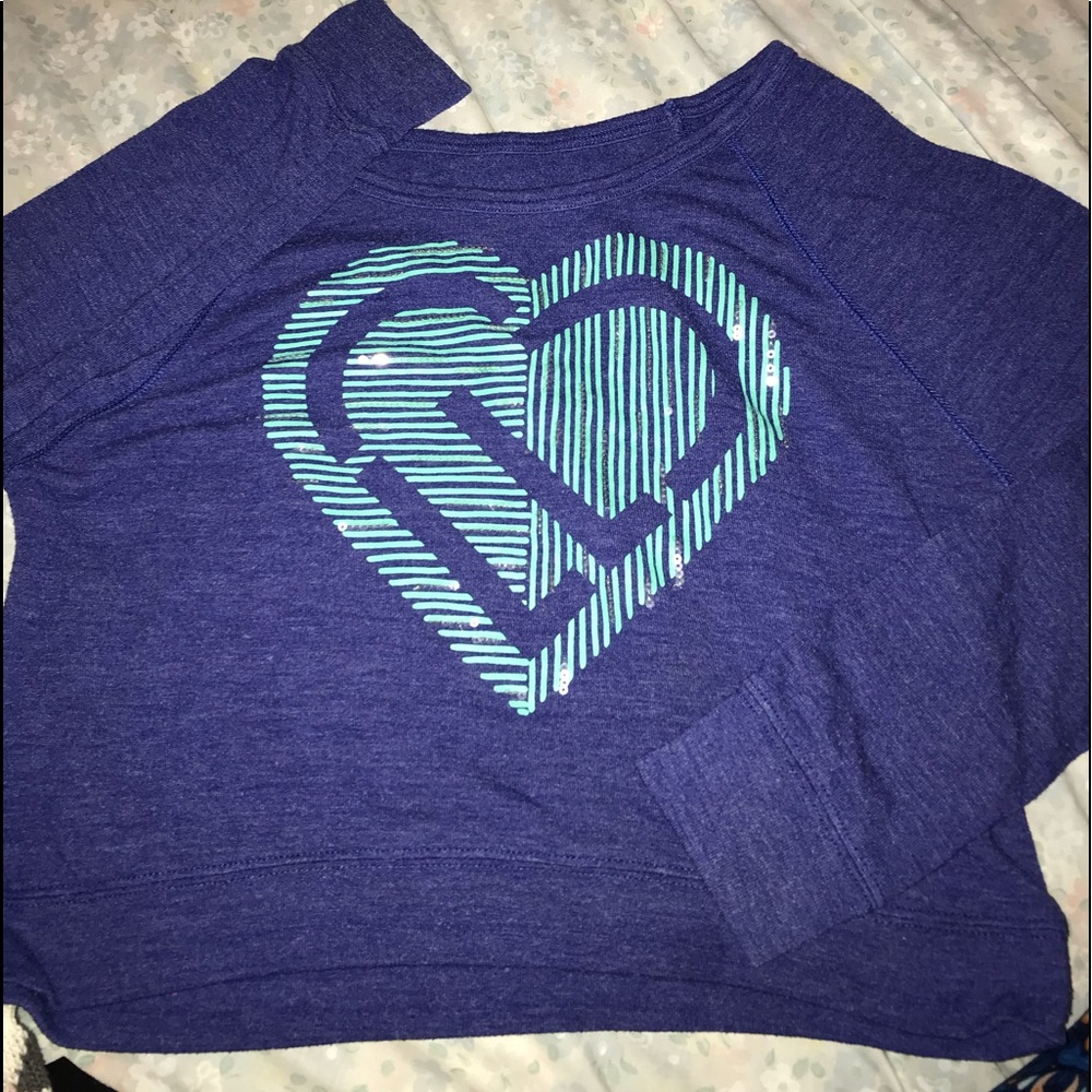 Justice crop top sweat shirt size M